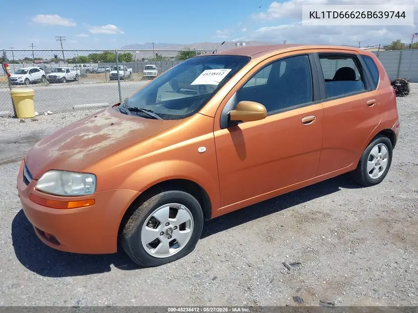 2006 Chevrolet Aveo Ls VIN: KL1TD66626B639744 Lot: 45238412