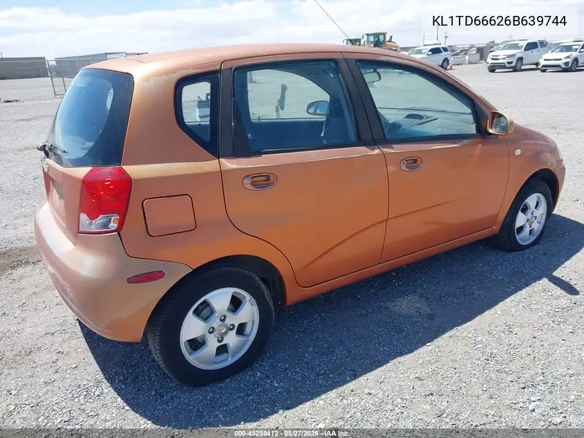 2006 Chevrolet Aveo Ls VIN: KL1TD66626B639744 Lot: 45238412