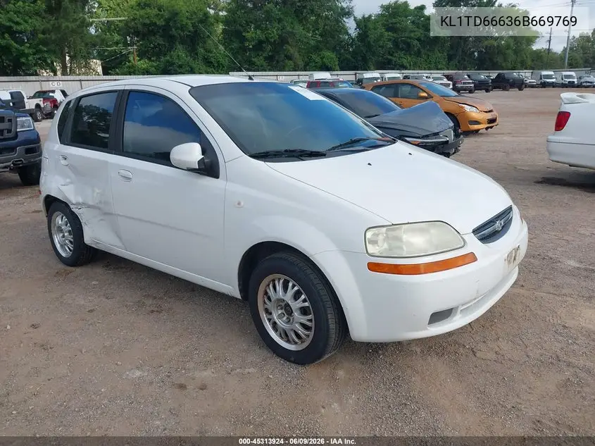 2006 Chevrolet Aveo Ls VIN: KL1TD66636B669769 Lot: 45313924