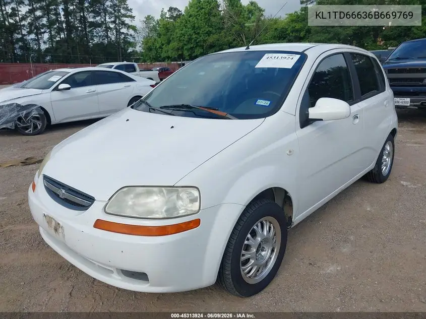 2006 Chevrolet Aveo Ls VIN: KL1TD66636B669769 Lot: 45313924