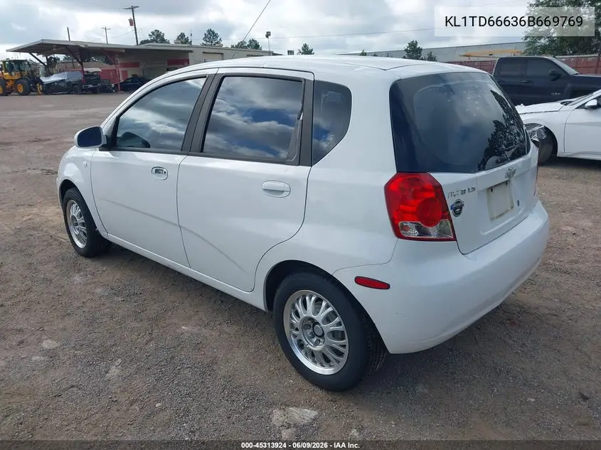 2006 Chevrolet Aveo Ls VIN: KL1TD66636B669769 Lot: 45313924