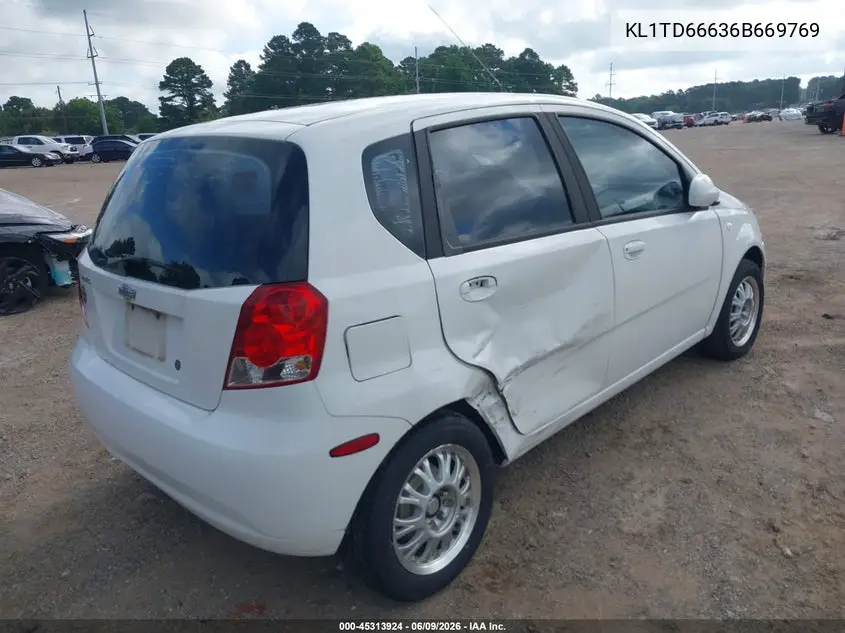 2006 Chevrolet Aveo Ls VIN: KL1TD66636B669769 Lot: 45313924