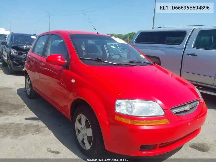 2006 Chevrolet Aveo Ls VIN: KL1TD66696B594396 Lot: 45501449