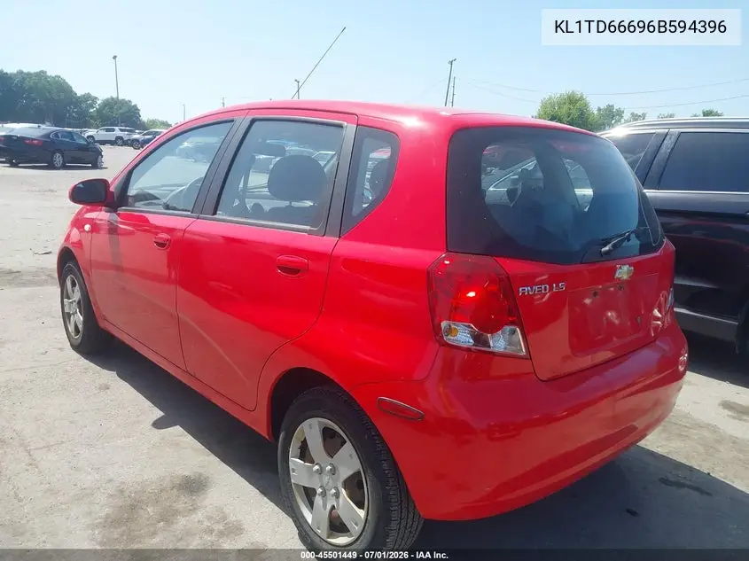 2006 Chevrolet Aveo Ls VIN: KL1TD66696B594396 Lot: 45501449
