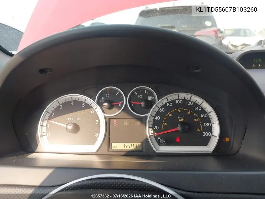 2007 Chevrolet Aveo Ls VIN: KL1TD55607B103260 Lot: 12657332