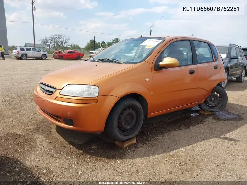 2007 Chevrolet Aveo 5 Ls VIN: KL1TD66607B762251 Lot: 44693860