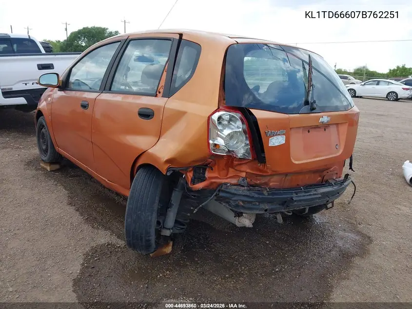 2007 Chevrolet Aveo 5 Ls VIN: KL1TD66607B762251 Lot: 44693860