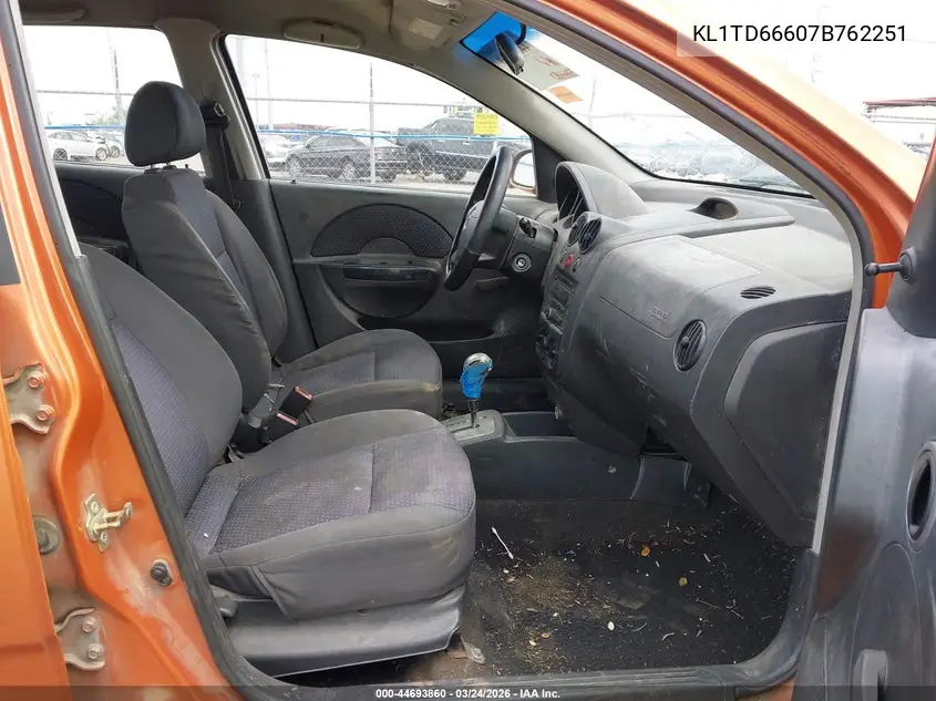 2007 Chevrolet Aveo 5 Ls VIN: KL1TD66607B762251 Lot: 44693860