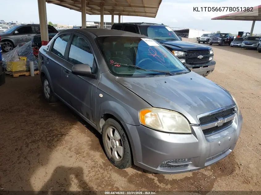 2007 Chevrolet Aveo Ls VIN: KL1TD56677B051382 Lot: 44746283