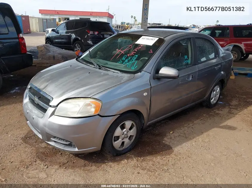 2007 Chevrolet Aveo Ls VIN: KL1TD56677B051382 Lot: 44746283