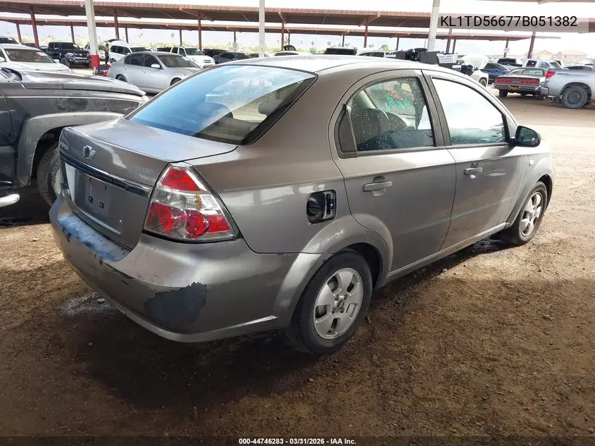 2007 Chevrolet Aveo Ls VIN: KL1TD56677B051382 Lot: 44746283
