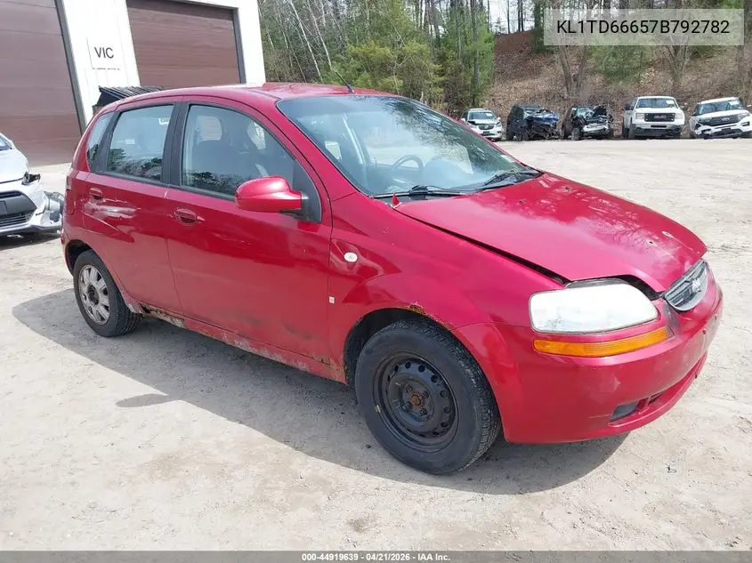 2007 Chevrolet Aveo 5 Special Value VIN: KL1TD66657B792782 Lot: 44919639