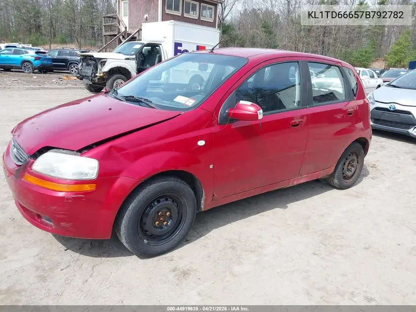 2007 Chevrolet Aveo 5 Special Value VIN: KL1TD66657B792782 Lot: 44919639