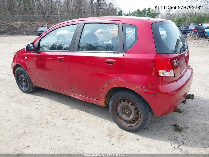 2007 Chevrolet Aveo 5 Special Value VIN: KL1TD66657B792782 Lot: 44919639