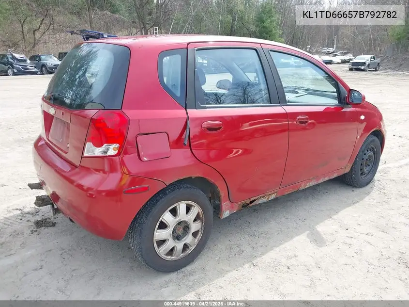 2007 Chevrolet Aveo 5 Special Value VIN: KL1TD66657B792782 Lot: 44919639