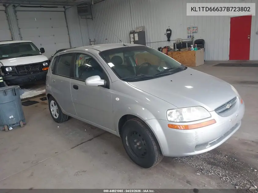 2007 Chevrolet Aveo 5 Ls VIN: KL1TD66637B723802 Lot: 44921065