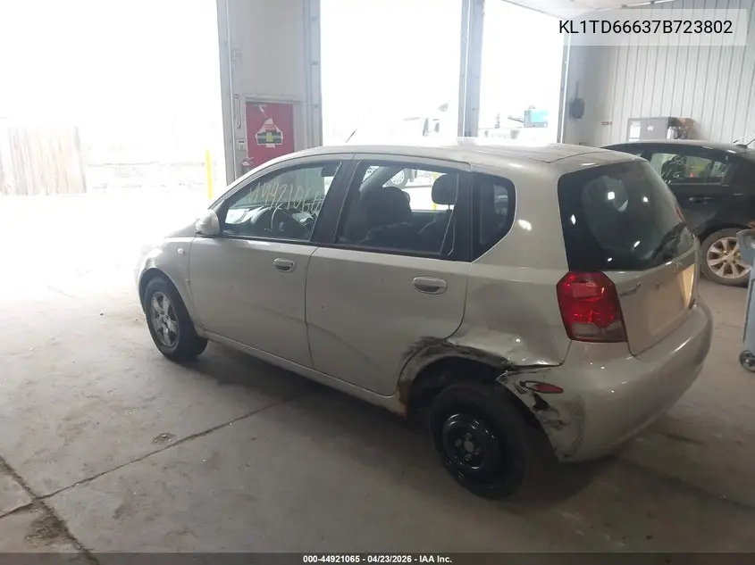 2007 Chevrolet Aveo 5 Ls VIN: KL1TD66637B723802 Lot: 44921065