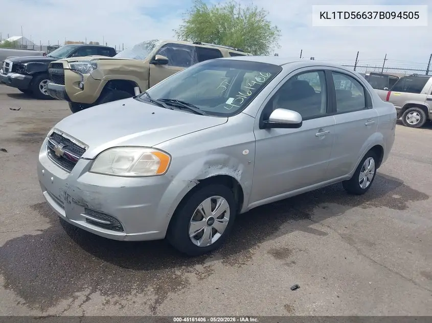 2007 Chevrolet Aveo Ls VIN: KL1TD56637B094505 Lot: 45161406