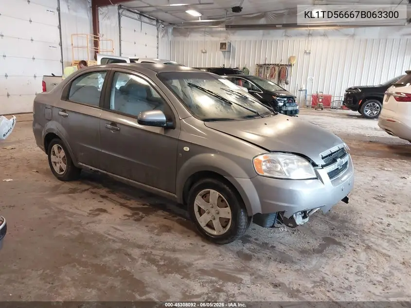2007 Chevrolet Aveo Ls VIN: KL1TD56667B063300 Lot: 45308092