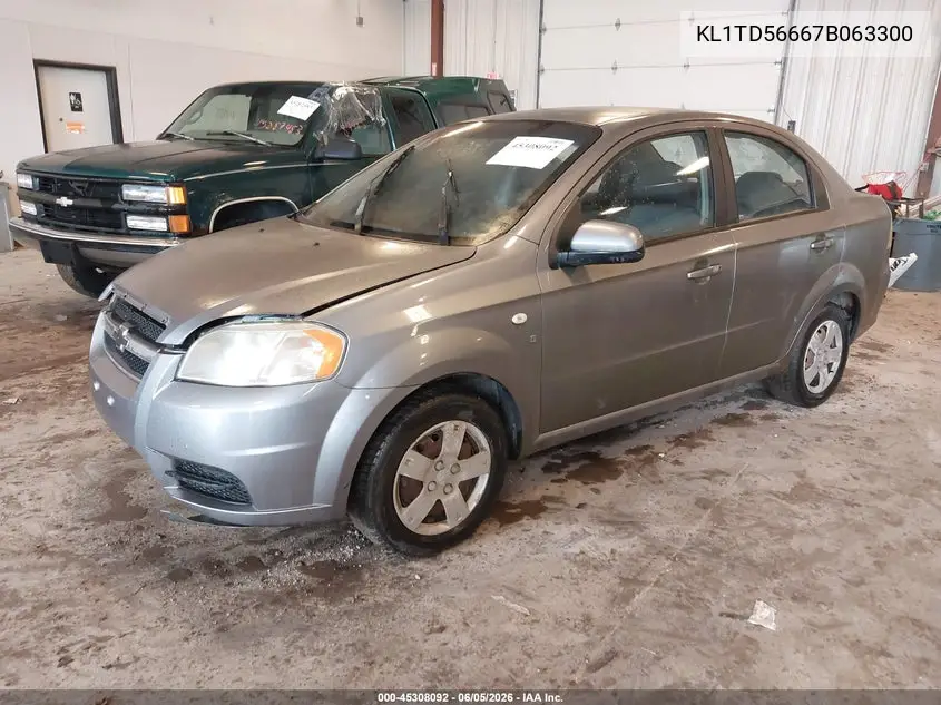 2007 Chevrolet Aveo Ls VIN: KL1TD56667B063300 Lot: 45308092