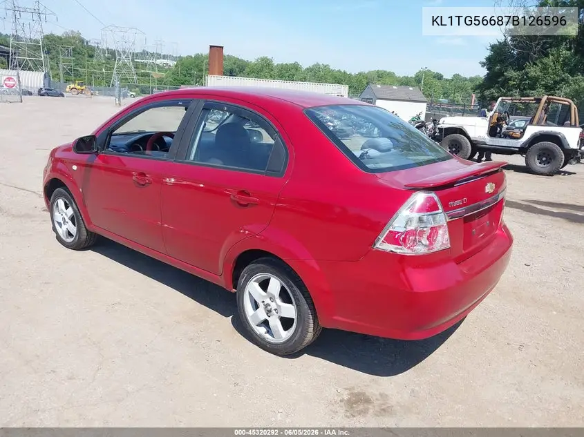2007 Chevrolet Aveo Lt VIN: KL1TG56687B126596 Lot: 45320292