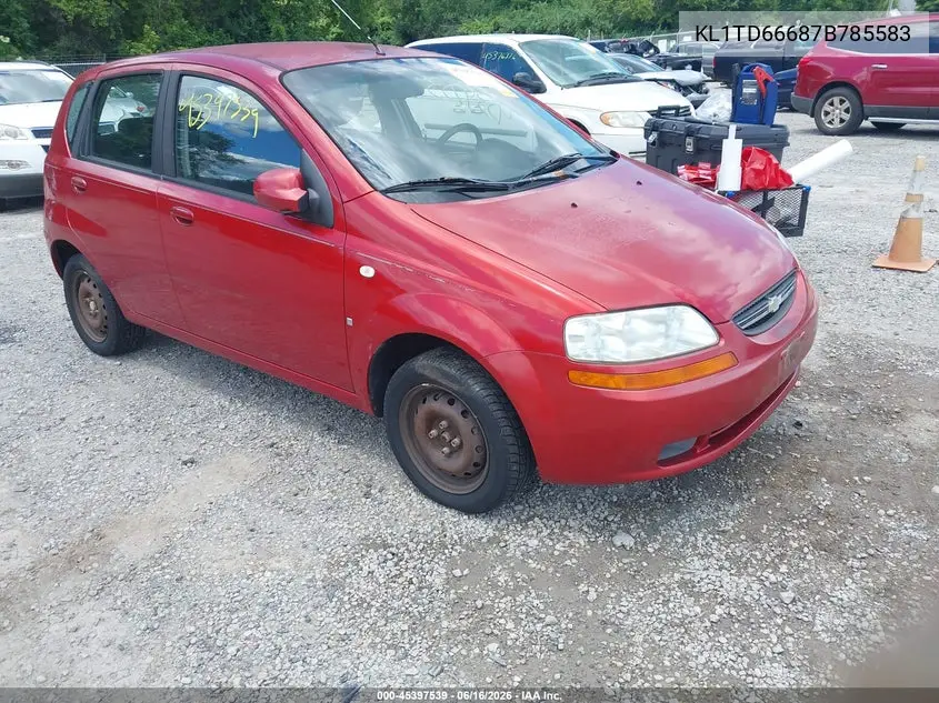 2007 Chevrolet Aveo Svm VIN: KL1TD66687B785583 Lot: 45397539