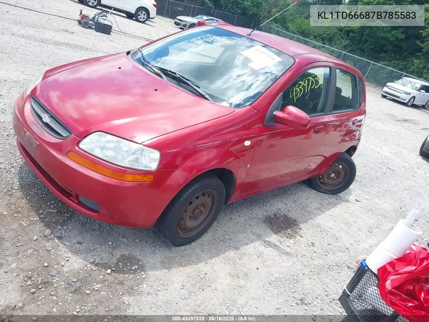 2007 Chevrolet Aveo Svm VIN: KL1TD66687B785583 Lot: 45397539