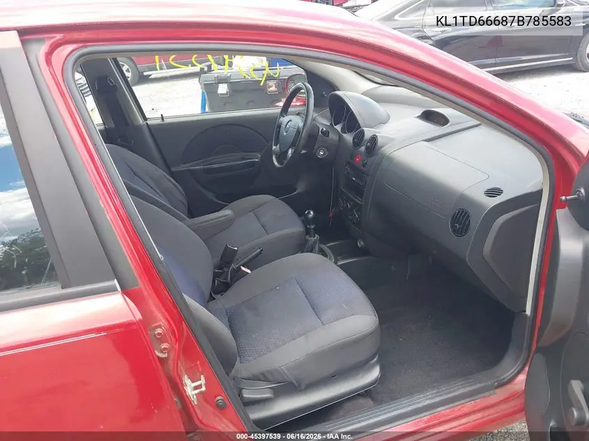 2007 Chevrolet Aveo Svm VIN: KL1TD66687B785583 Lot: 45397539