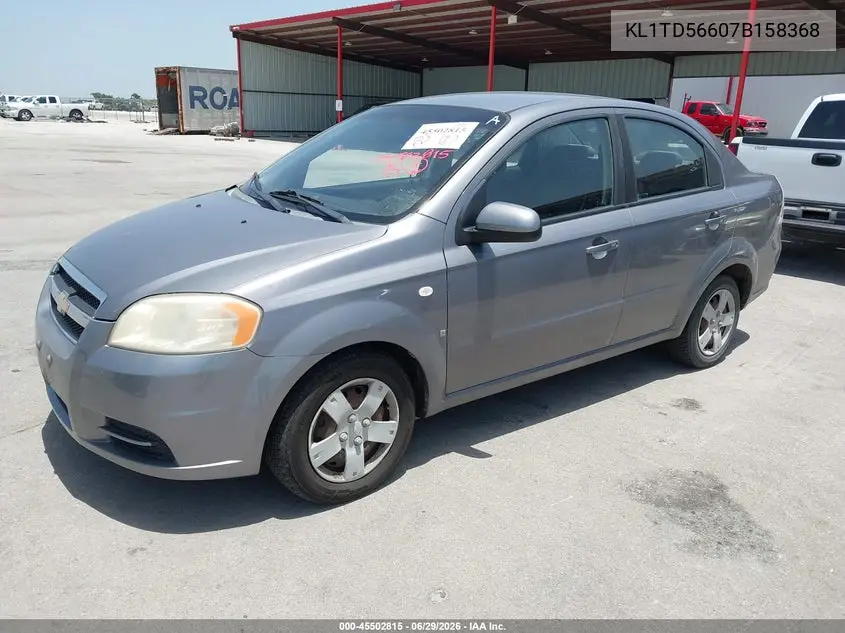 2007 Chevrolet Aveo Ls VIN: KL1TD56607B158368 Lot: 45502815
