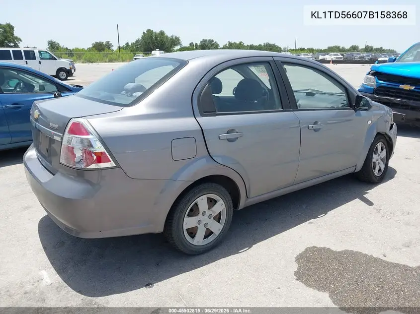 2007 Chevrolet Aveo Ls VIN: KL1TD56607B158368 Lot: 45502815