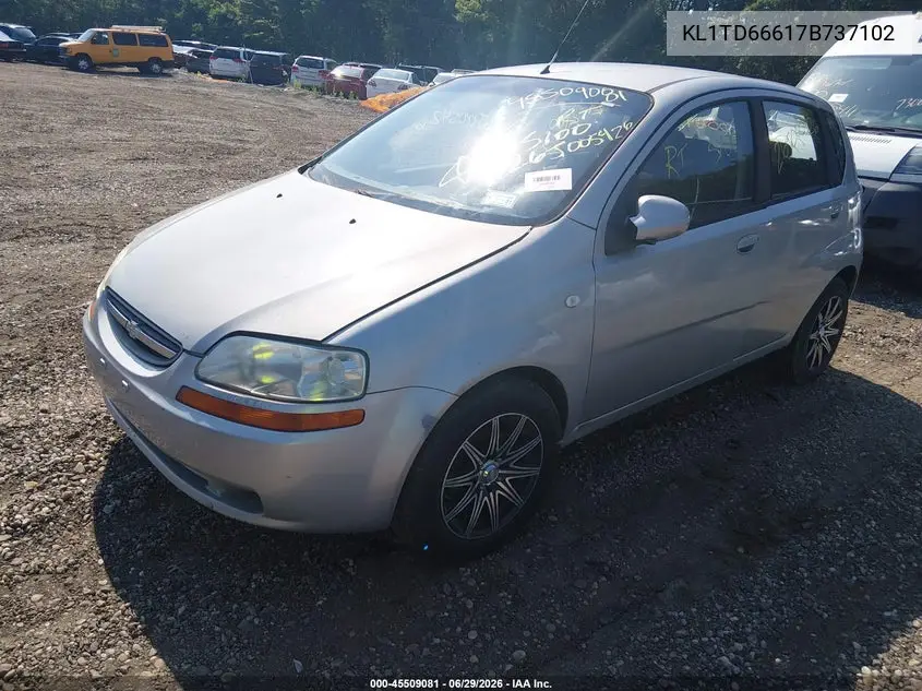 2007 Chevrolet Aveo Ls VIN: KL1TD66617B737102 Lot: 45509081