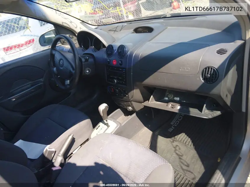 2007 Chevrolet Aveo Ls VIN: KL1TD66617B737102 Lot: 45509081