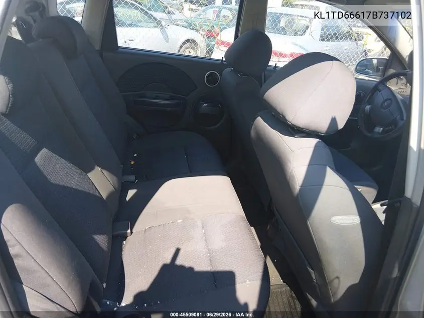 2007 Chevrolet Aveo Ls VIN: KL1TD66617B737102 Lot: 45509081