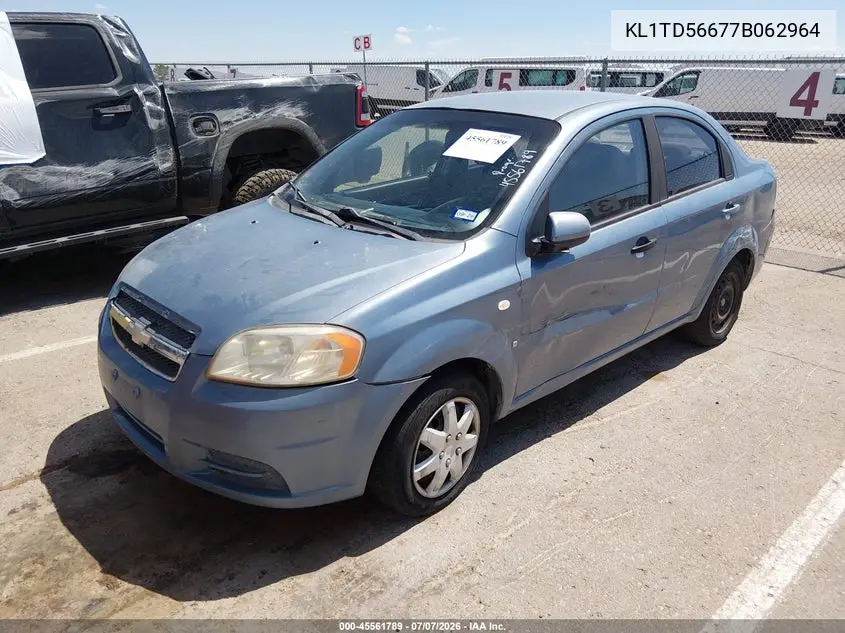 2007 Chevrolet Aveo Ls VIN: KL1TD56677B062964 Lot: 45561789
