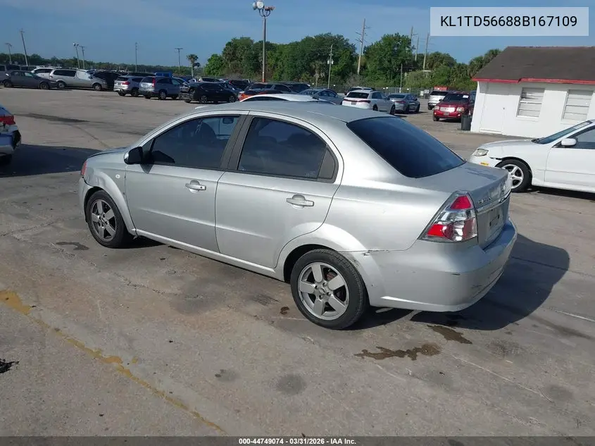 2008 Chevrolet Aveo Ls VIN: KL1TD56688B167109 Lot: 44749074