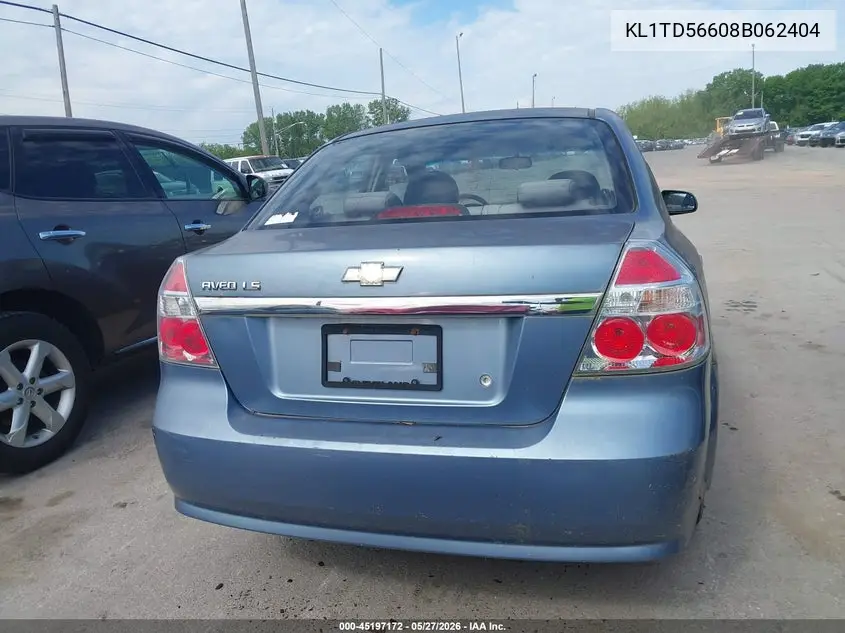 2008 Chevrolet Aveo Ls VIN: KL1TD56608B062404 Lot: 45197172