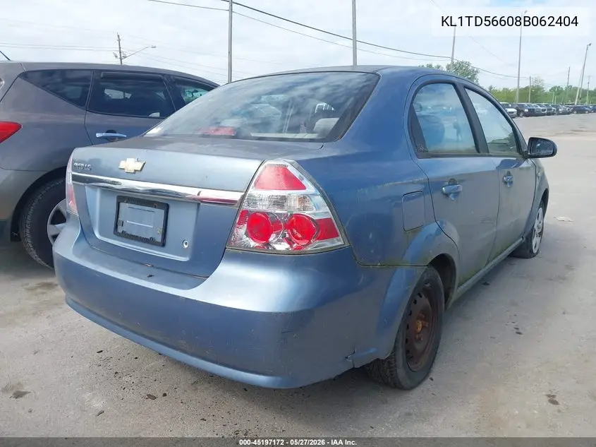 2008 Chevrolet Aveo Ls VIN: KL1TD56608B062404 Lot: 45197172