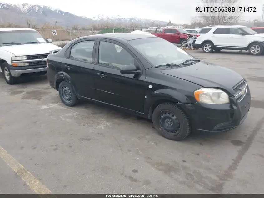 2008 Chevrolet Aveo Ls VIN: KL1TD56638B171472 Lot: 45262575