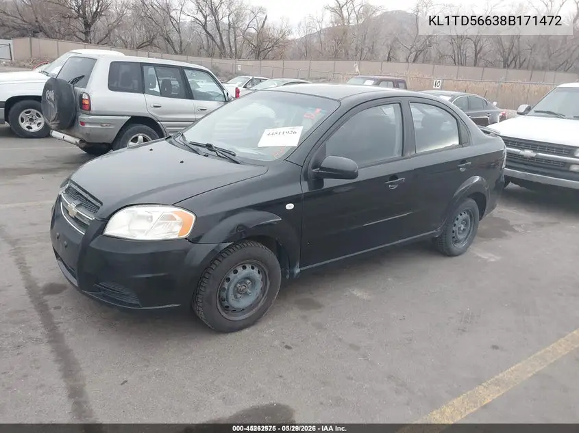 2008 Chevrolet Aveo Ls VIN: KL1TD56638B171472 Lot: 45262575