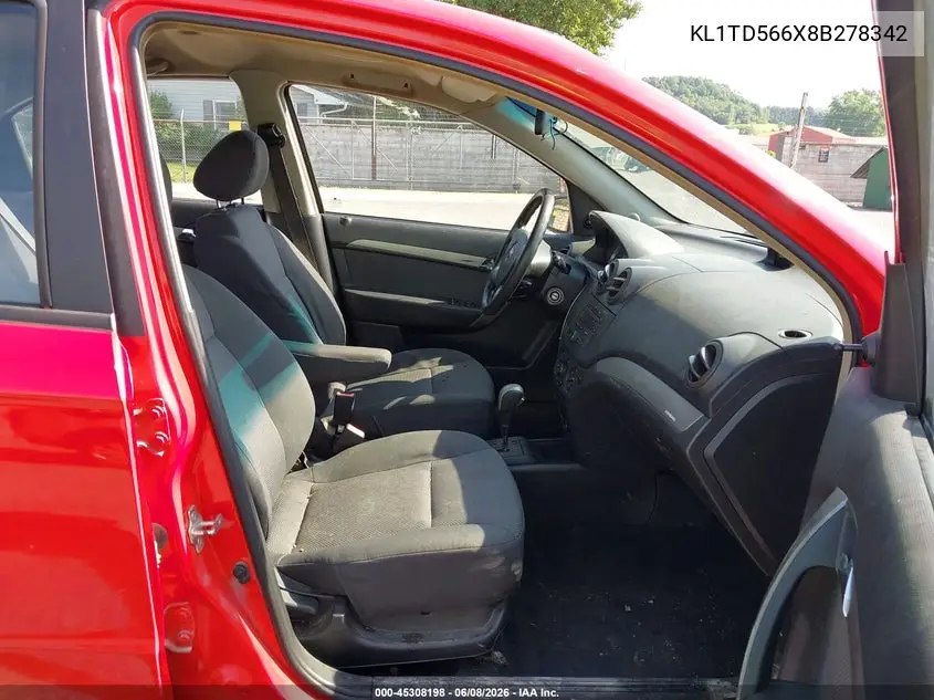 2008 Chevrolet Aveo Ls VIN: KL1TD566X8B278342 Lot: 45308198