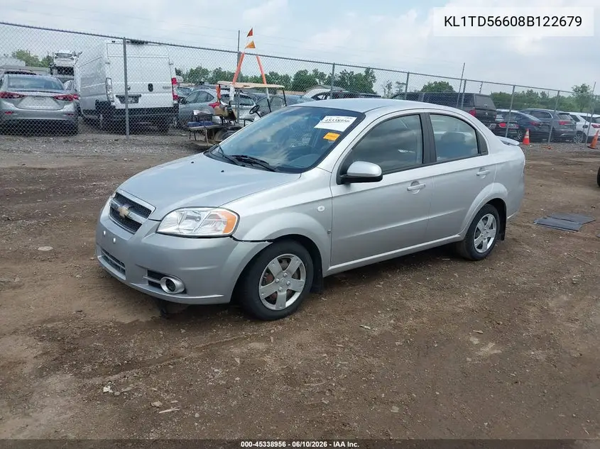 2008 Chevrolet Aveo Ls VIN: KL1TD56608B122679 Lot: 45338956