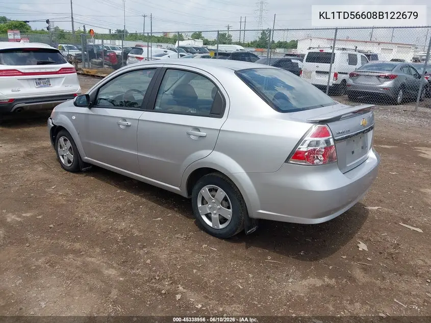 2008 Chevrolet Aveo Ls VIN: KL1TD56608B122679 Lot: 45338956