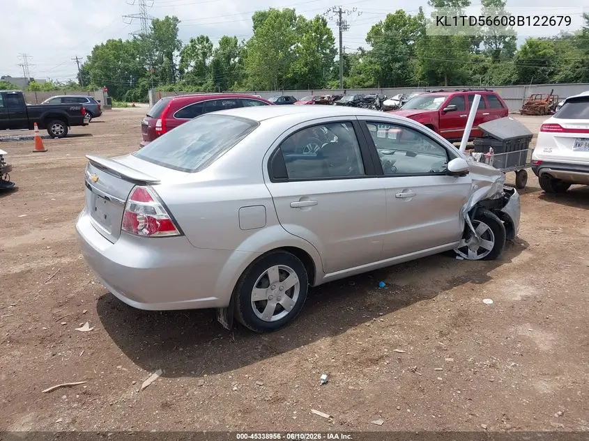 2008 Chevrolet Aveo Ls VIN: KL1TD56608B122679 Lot: 45338956