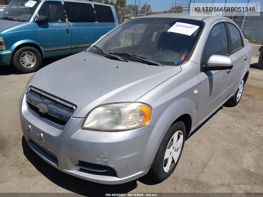 2008 Chevrolet Aveo Ls VIN: KL1TD56658B051348 Lot: 45352497
