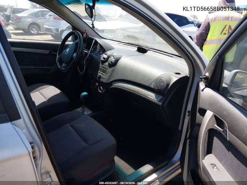 2008 Chevrolet Aveo Ls VIN: KL1TD56658B051348 Lot: 45352497