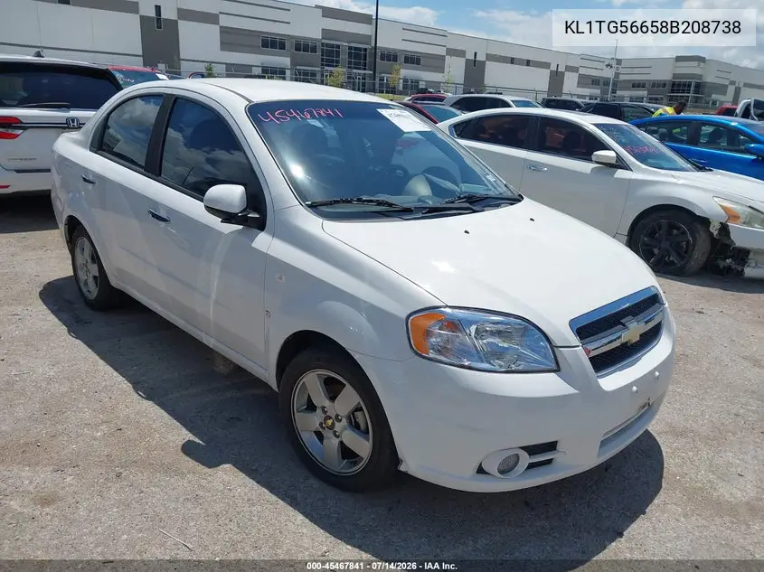 2008 Chevrolet Aveo Lt VIN: KL1TG56658B208738 Lot: 45467841