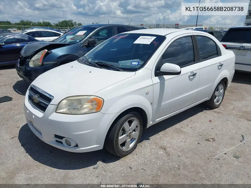 2008 Chevrolet Aveo Lt VIN: KL1TG56658B208738 Lot: 45467841