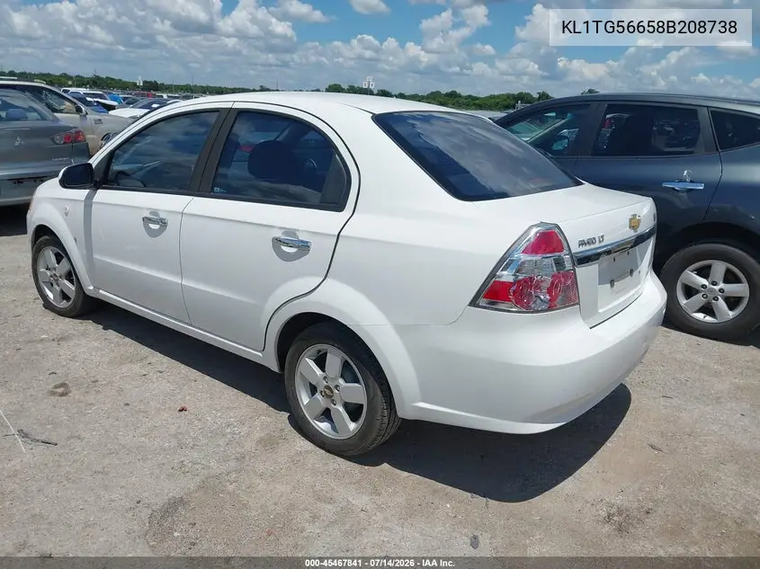 2008 Chevrolet Aveo Lt VIN: KL1TG56658B208738 Lot: 45467841