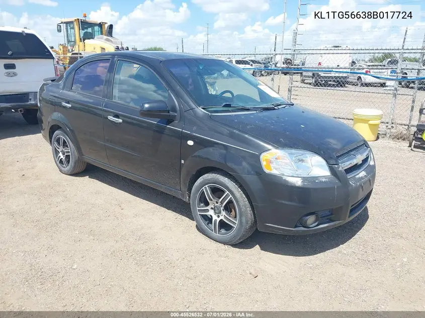 2008 Chevrolet Aveo Lt VIN: KL1TG56638B017724 Lot: 45526532