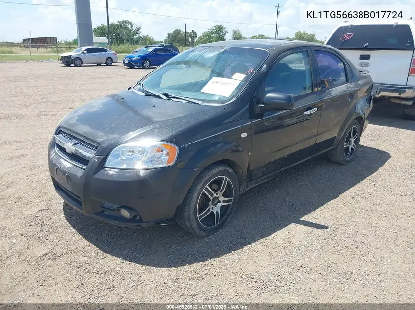 2008 Chevrolet Aveo Lt VIN: KL1TG56638B017724 Lot: 45526532